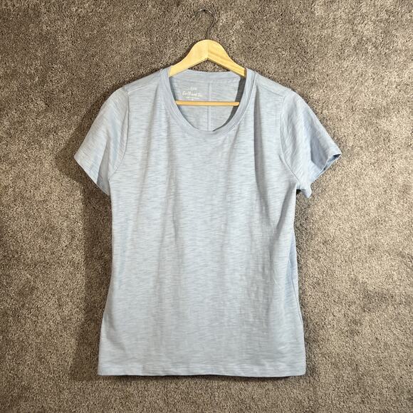 J. Crew Tops - J. Crew Girfriend Tee T-Shirt Womens Medium Blue Short Sleeve Scoop Neck Cotton